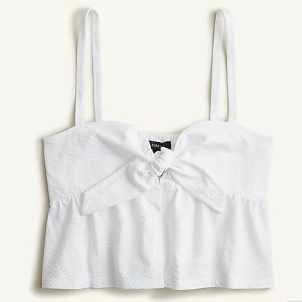NWT J.Crew Seersucker tie-front top